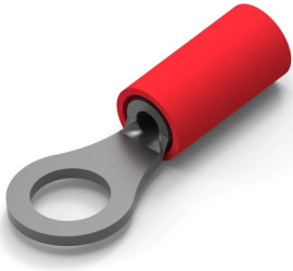 Insulated ring cable lug, 0.26-1.65 mm², AWG 22 to 16, 5 mm, red, 36154