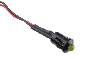 Lampka kontrolna do montażu panelowego 24V dc, Żółta 8mm LED Czarny Wyprowadzenia RS PRO