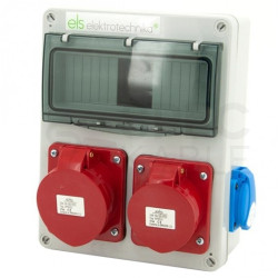 Rozdzielnica budowlana hermetyczna IP44 + 32A/[5P] + 2x16A/[5P] + 2x230V/[2P+Z] 8NO211