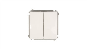 Simon Basic Przycisk Podwójny, Szybkozłącza, Biały Bmp2.01/11