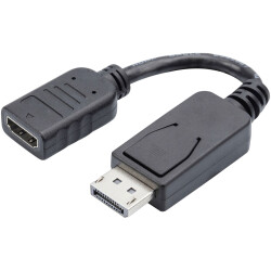 Digitus AK-340400-001-S DisplayPort to HDMI Adapter 1080p 60Hz 15 cm Black