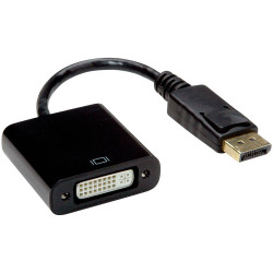 Value 12.99.3137 DisplayPort/DVI Adapter Cable Black 0.15m 24&#x2B;1-pin Socket