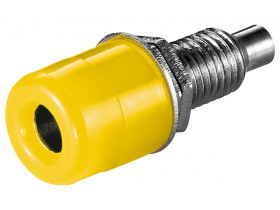 Gniazdo bananowe z gwintem 4 mm, z dwiema nakrętkami