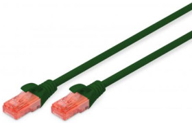 Patch cable, RJ45 plug, straight to RJ45 plug, straight, Cat 6, U/UTP, PVC, 3 m, green, DK-1612-030/G