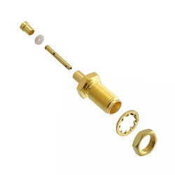 Złącze koncentryczne Montaż na panelu Żeński 50Ω typ złącza Złącze SMA 12.4GHz Połączenie zagniatane typ kabla RG178,