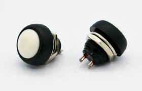 PBS-33B-W przycisk chwilowy okrągły biały OFF-(ON)