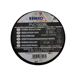 Taśma izolacyjna czarna 19x20m E30-PVC1920BL