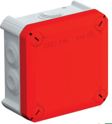 Cable junction box, 100 x 100 x 48 mm, no. of entries: 7, 6.0 mm², gray/red, IP66, 2007638