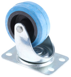 Koło samonastawne średnica kabla 50mm Płyta Flexello 27kg wysokość całkowita 64mm