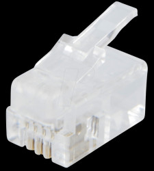 RJ10 modular plug, contacts 4, fitted 4