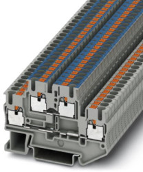 Double level terminal, push-in connection, 0.14-4.0 mm², 4 pole, 22 A, 6 kV, gray, 3210994