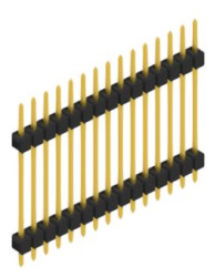 Pin header, 15 pole, pitch 2.54 mm, straight, black, 10056817