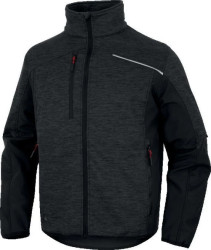 Bluza z siatki poliestrowej Softshell, z poliestru i elastanu, kolor Szaro-czarny, rozmiar: S, NAGO2GNPT
