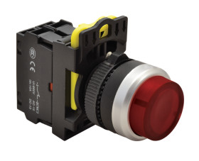 Przełącznik przycisk bistabilny sterowniczy podświetlony 22mm czerwony Tracon