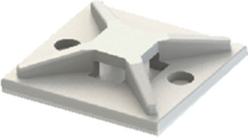 Mounting base, PA, natural, self-adhesive, (L x W x H) 28 x 28 x 5.2 mm, 10555AA00AS