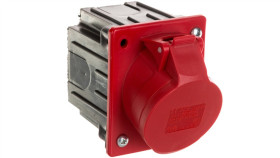 Gniazdo Tablicowe Skośne 16A 5P 400V Czerwone Ip44 /Z Puszką/ 415-6P