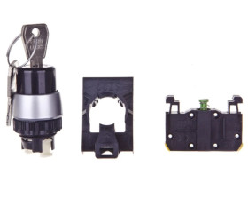 Przełącznik 3 położeniowy klucz 22mm czarny 1Z bez samopowrotu ST22-SAAA-10.