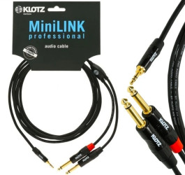 KLOTZ Kabel Audio mini Jack 3,5mm Stereo (wtyk) / 2x Jack 6,3mm Mono (wtyk) 6m