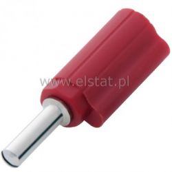 Wtyk bananowy WG13 z gniazdem bananowym, czerwony