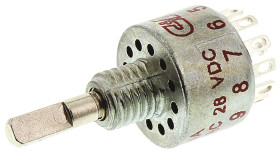 Przełącznik obrotowy, SPST, 250 mA przy 28 V DC, 125 V ac, 28V dc, 12-położeniowy, C & K