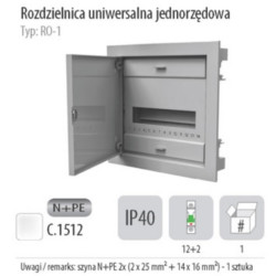 Rozdz. 12mod.p/t IP40 1x12 C.1512 PAWBOL
