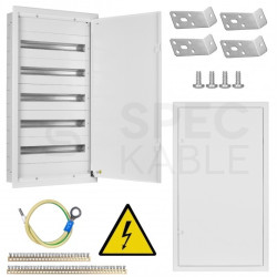 OUTLET Rozdzielnica podtynkowa metalowa 5x24 modułów IP30 (400V AC) 965x523x130mm drzwi pełne KOLE SYSTEMS