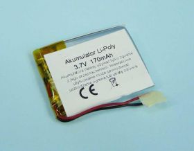 170mAh 3,7V Li-PO 2-PIN 33x26x4,5mm