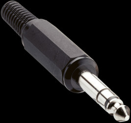 10424 Jack plug, 6.35 mm, stereo, with anti-kink protection
