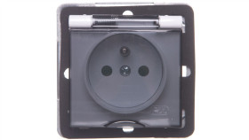 Impresja Gniazdo Bryzgoszczelne Z/U Ip44 Z Przesłonami Klapka Przezroczysta...