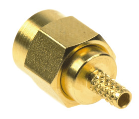 Złącze koncentryczne Montaż na kablu Męski 50Ω typ złącza Złącze SMA 0 to 12.4GHz Połączenie zagniatane typ kabla RG174