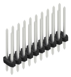 Pin header, 20 pole, pitch 2 mm, straight, black, 10062584