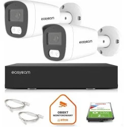 Zestaw do monitoringu IP Easycam 2 kamery z POE EC-IP-B8MP30DL-W 8MPx