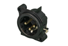 XLR panel plug, 3 pole, gold-plated, NC3MBH-B