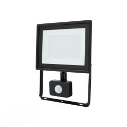 Naświetlacz LED KASTEL2 50W 4000K 4280lm IP65 czarny PIR C64-S-LFK2-050BL-4K Bemko