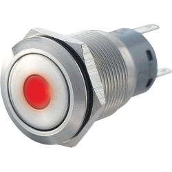 Zip Switch 19mm IP67 Vandal Resistant Switch SPST On-On Red LED