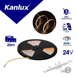 Taśma LED 12V LCOBB 8W/M 12 IP00-NW 760lm/m 3000K Ra90 rolka 25mb 3 lata Gwarancji 38435