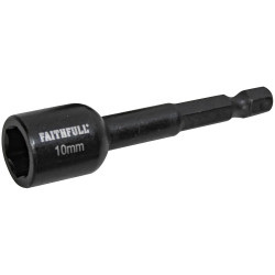Faithfull FAISBMNUT10I Magnetic Impact Nut Driver 10mm x 1/4in Hex