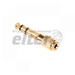 Wtyk Jack 6,3mm - gniazdo Jack 3,5mm metal złocone