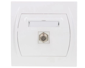 LOGO Gniazdo antenowe pojedyncze typu F (SAT) biały LGF-1