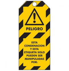 TAG-ESP UWAGA, TA BLOKADA... 110X50 MM PK 10 (10szt.), TAG-ESP DANGER, THIS...