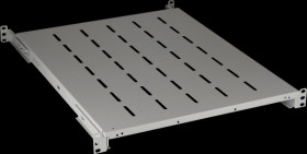 691651NFGR.8 19" shelf, 1RU, depth 550 - 650 mm, RAL7035