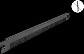 90629 19" brush strip, 1 U, black