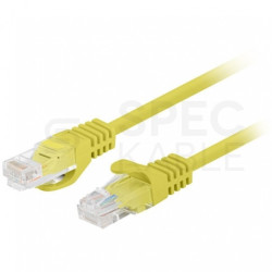 Patchcord UTP kat.5e kabel sieciowy LAN 2x RJ45 linka żółty 0,25m LANBERG