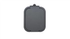 B2 Gniazdo Pojedyncze 2P+Z Schuko Bryzgoodporne Z Klapka W Kolorze Wyrobu...