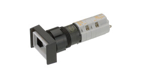 Podświetlany łącznik przyciskowy Zatrzaskowy 2 NC + 2 NO średnica wycięcia 16.2mm Przewlekany RAFI