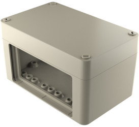 Polyester enclosure, (L x W x H) 270 x 170 x 150 mm, gray (RAL 7032), IP65, 140100010