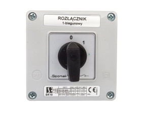 Łącznik krzywkowy 0-1 1P 10A w obudowie SK10-1.825OB11