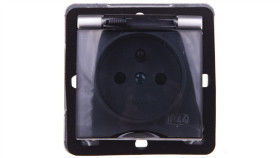 Impresja Gniazdo Bryzgoszczelne Z/U Ip44 Z Przesłonami Klapka Przezroczysta...