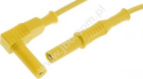 2352-IEC-100-GE Przewód PVC 1,0mm2, 1,0m, wt.pr+wt.kąt 4mm, żółty, ELECTRO-PJP, 2352IEC100GE