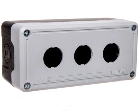 Kaseta sterownicza na 3 przyciski/lampki - pusta, czarno-szara 3-otworowa fi22 pusta czarno-szara IP65 T0-PY3BOS